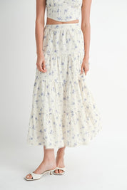 Women's Floral Tiered Maxi Skirt