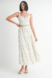 Women's Floral Tiered Maxi Skirt