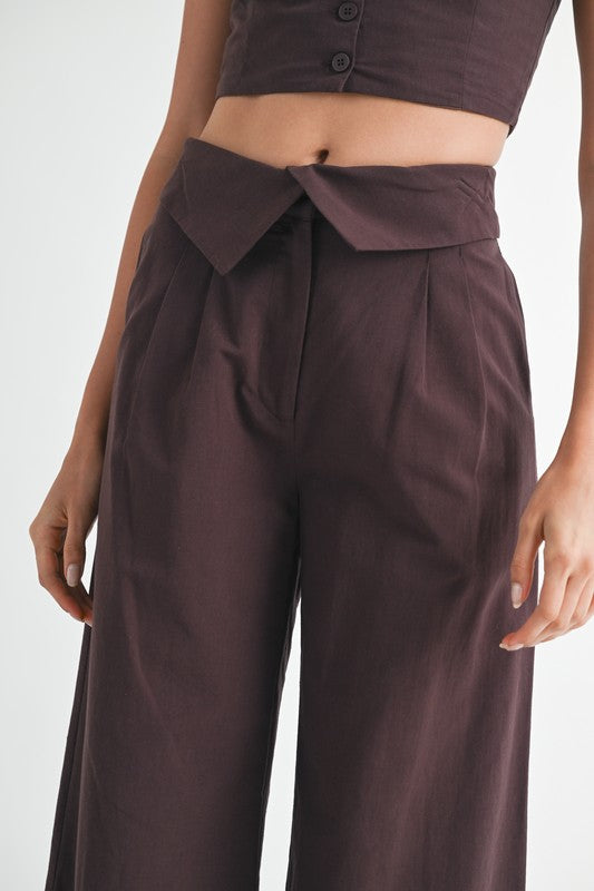 FOLD OVER PANTS WITH WIDE LEG