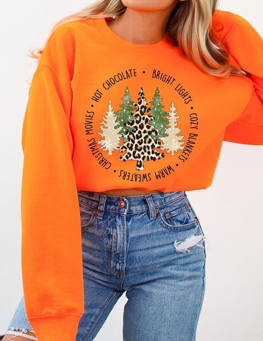 Unisex Christmas Trees Graphic Fleece Sweatshirt