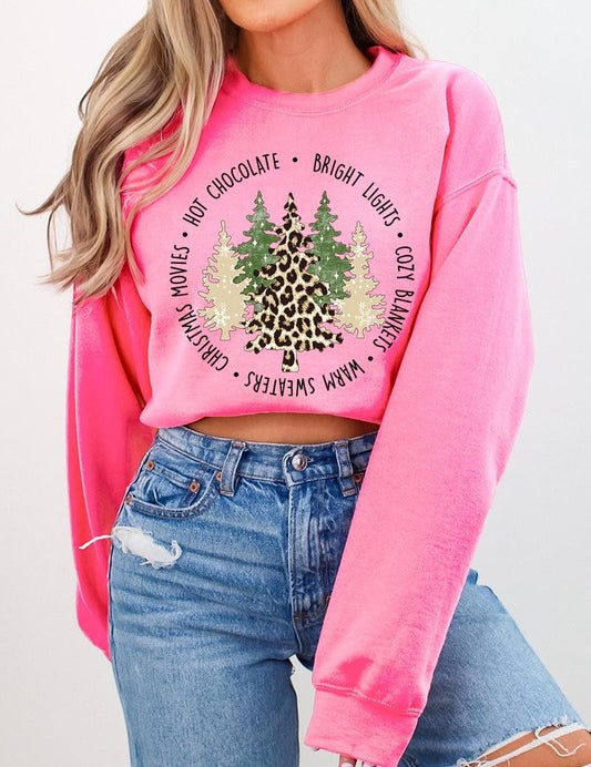 Unisex Christmas Trees Graphic Fleece Sweatshirt