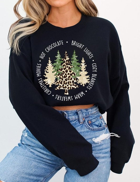 Unisex Christmas Trees Graphic Fleece Sweatshirt