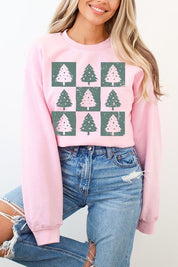 Unisex Checkered Christmas Tree Graphic Sweatshirt