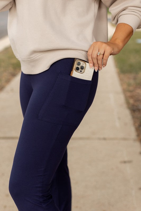 The Mila Navy Bootcut Leggings