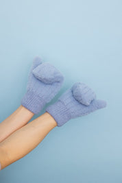 Women's Plush Pastel Fuzzy Mittens