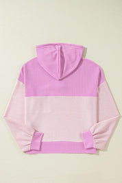 Women's Colorblock Hooded Pullover with Patch Pocket