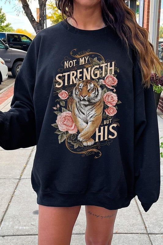 Unisex Tiger Graphic Fleece Sweatshirt