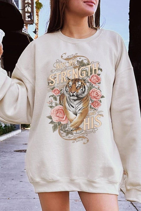 Unisex Tiger Graphic Fleece Sweatshirt