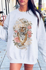 Unisex Tiger Graphic Fleece Sweatshirt