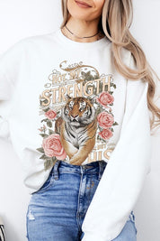 Unisex Tiger Graphic Fleece Sweatshirt