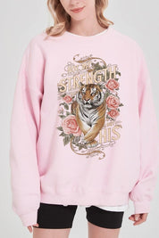 Unisex Tiger Graphic Fleece Sweatshirt