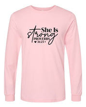 Women's Long Sleeve Graphic Tee - Proverbs 31:25