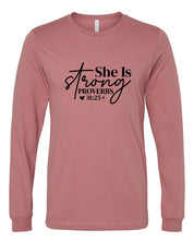 Women's Long Sleeve Graphic Tee with Proverbs 31:25