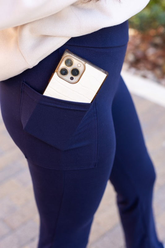 The Mila Navy Bootcut Leggings