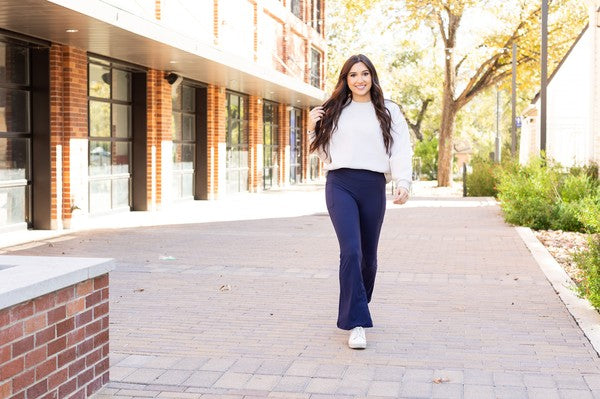 The Mila Navy Bootcut Leggings