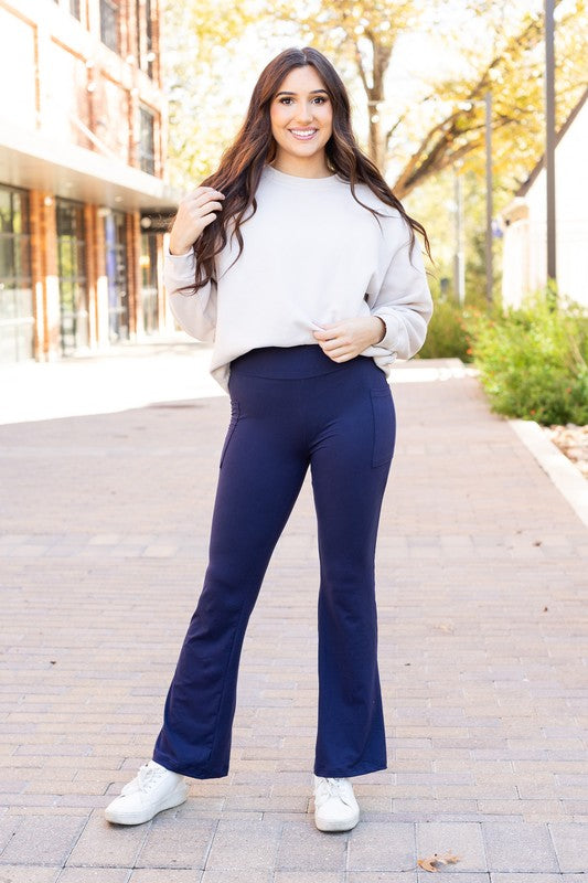 The Mila Navy Bootcut Leggings