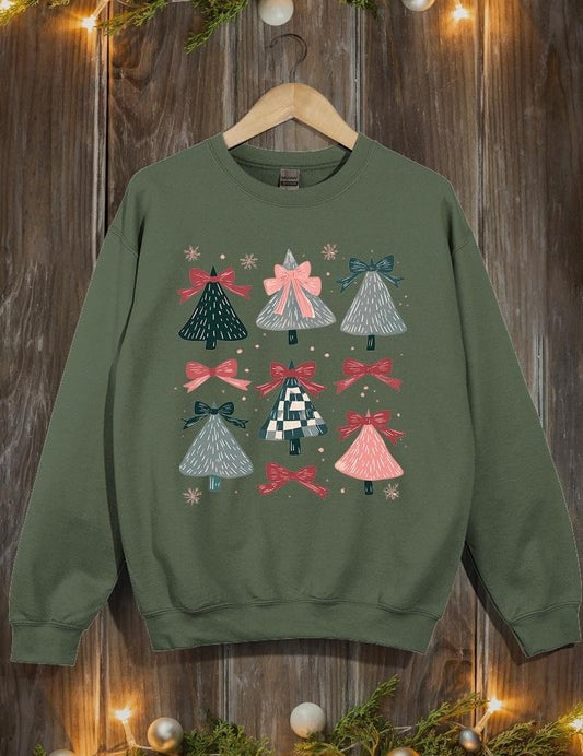 Unisex Christmas Tree Graphic Fleece Sweatshirt