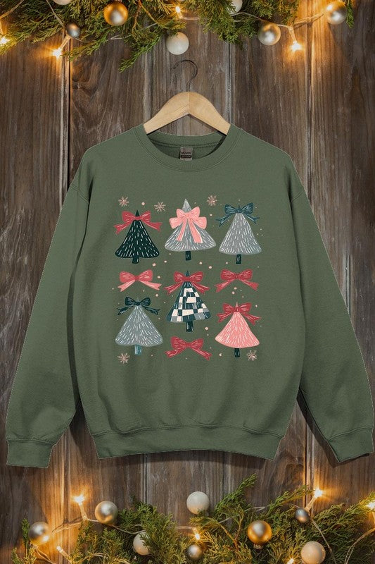 Unisex Christmas Tree Graphic Fleece Sweatshirt