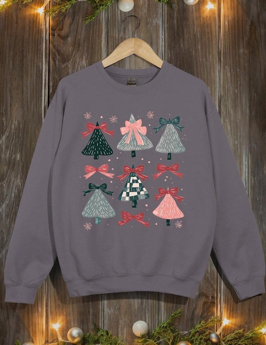 Unisex Christmas Tree Graphic Fleece Sweatshirt