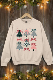 Unisex Christmas Tree Graphic Fleece Sweatshirt