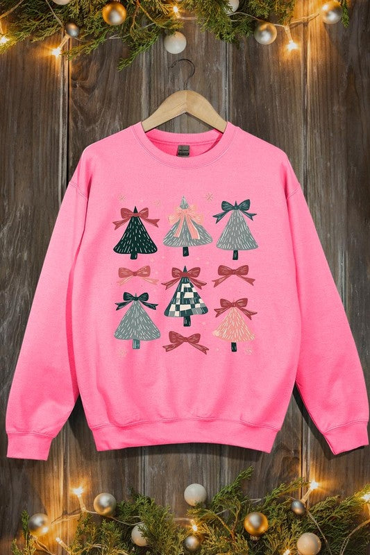 Unisex Christmas Tree Graphic Fleece Sweatshirt