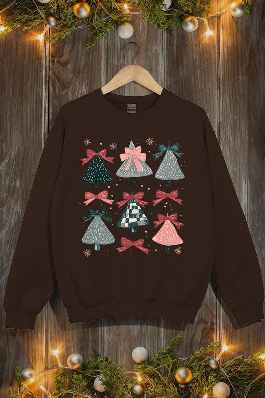 Unisex Christmas Tree Graphic Fleece Sweatshirt