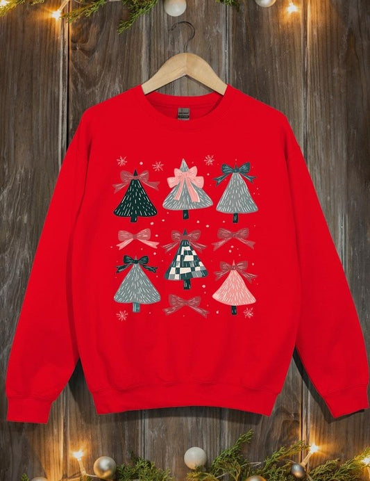 Unisex Christmas Tree Graphic Fleece Sweatshirt