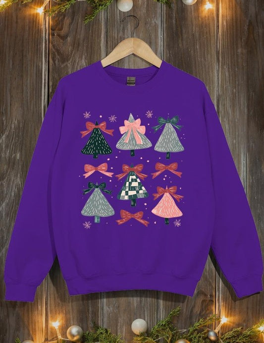 Unisex Christmas Tree Graphic Fleece Sweatshirt