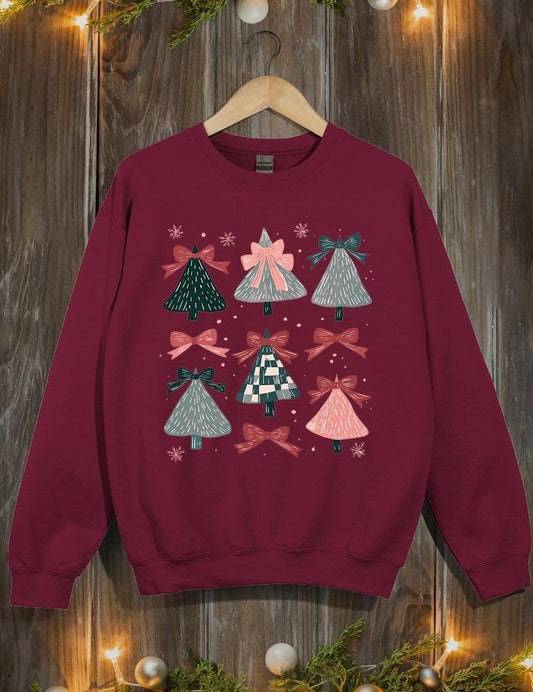 Unisex Christmas Tree Graphic Fleece Sweatshirt