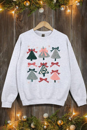 Unisex Christmas Tree Graphic Fleece Sweatshirt