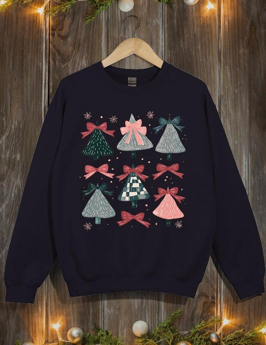 Unisex Christmas Tree Graphic Fleece Sweatshirt