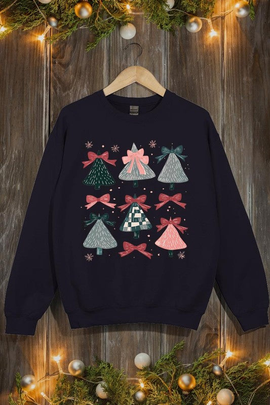 Unisex Christmas Tree Graphic Fleece Sweatshirt