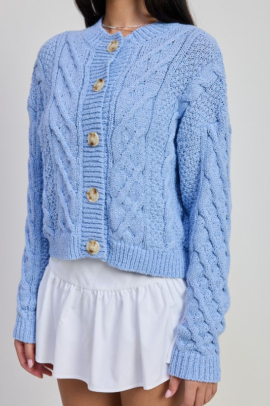 Women's Chunky Cable Knit Cardigan