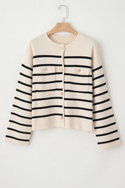 Women's Buttoned Knit Cardigan with Flap Pockets