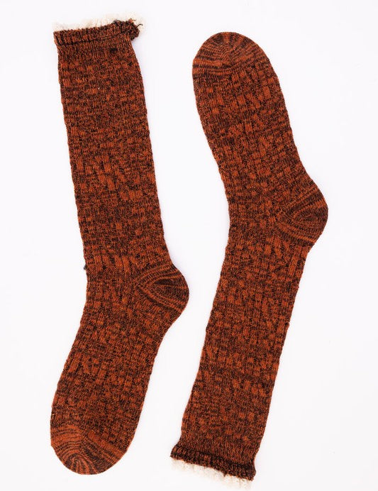 Women's Cozy Ribbed Ruffle-Trim Autumn Socks