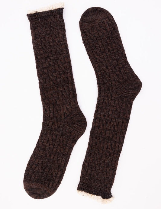 Women's Cozy Ribbed Ruffle-Trim Autumn Socks