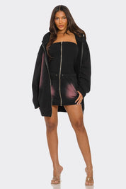 Women's Oversized Ombre Hoodie and Dress Set