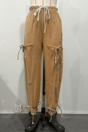 Women's Oversized Harem Denim Pants with Multi-Pockets