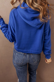 Women's Cropped Hoodie with Drop Shoulder and Drawstring