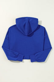 Women's Cropped Hoodie with Drop Shoulder and Drawstring