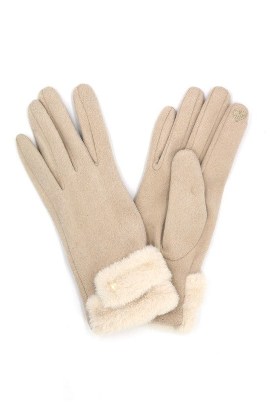 Women's Faux Suede Touchscreen Winter Gloves