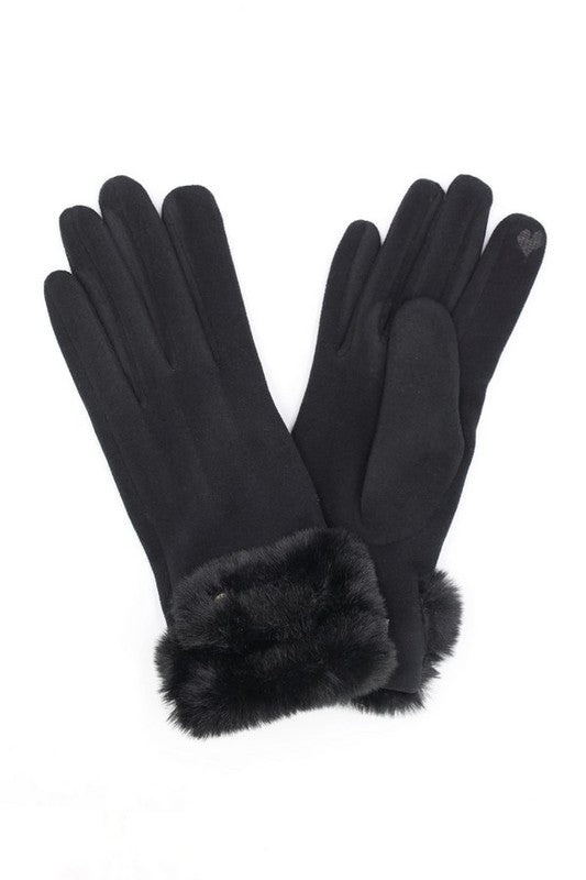 Women's Faux Suede Touchscreen Winter Gloves