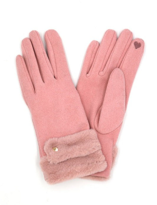 Women's Faux Suede Touchscreen Winter Gloves