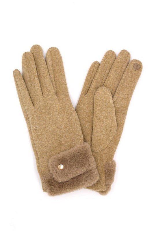 Women's Faux Suede Touchscreen Winter Gloves