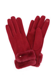 Women's Faux Suede Touchscreen Winter Gloves