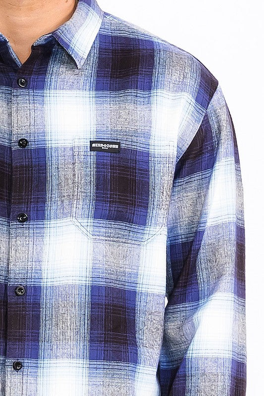 Men's Regular Fit Plaid Flannel Button Down Shirt