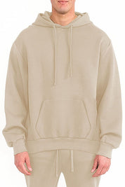 Men's Solid Fleece Hoodie with Kangaroo Pocket