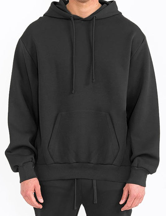 Men's Solid Fleece Hoodie with Kangaroo Pocket