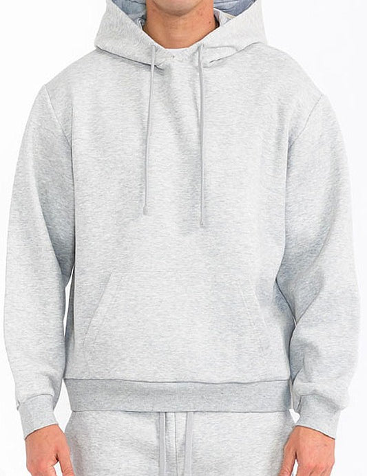 Men's Solid Fleece Hoodie with Kangaroo Pocket