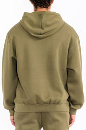 Men's Solid Fleece Hoodie with Kangaroo Pocket